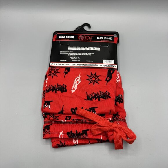 Slip Knot Logo Red Pajama Sleep Pants Large 36-38 NEW - Picture 3 of 3